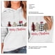 thumbnail image 4 of Sudadera con capucha navideña Mangas largas Patrón de árbol Tipo suelto Cómodo jersey con bolsillo frontal Blanco M, 4 of 4
