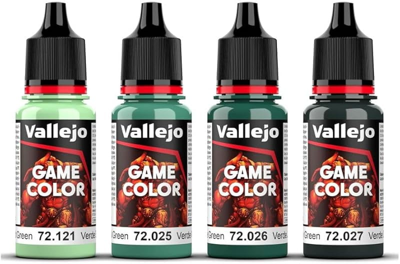 Vallejo Game Color Cold Green Color Set ,Professional Miniature Painting Set ,4×18ml