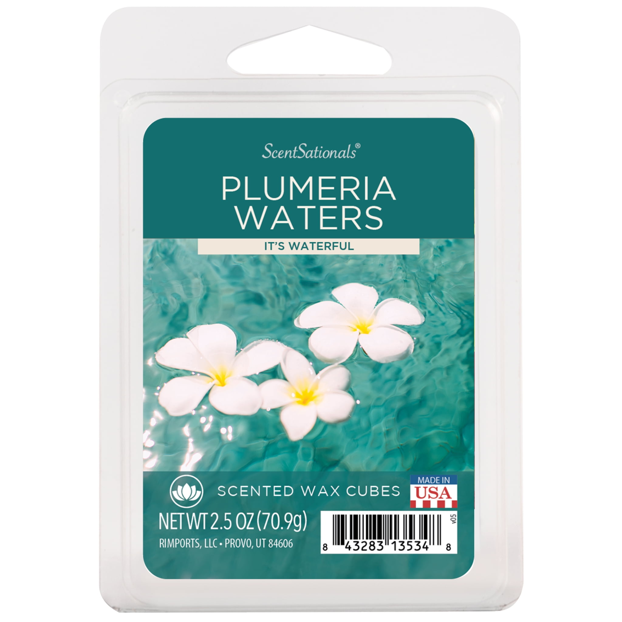 Plumeria Waters Scented Wax Melts, ScentSationals, 2.5 oz (1-Pack)