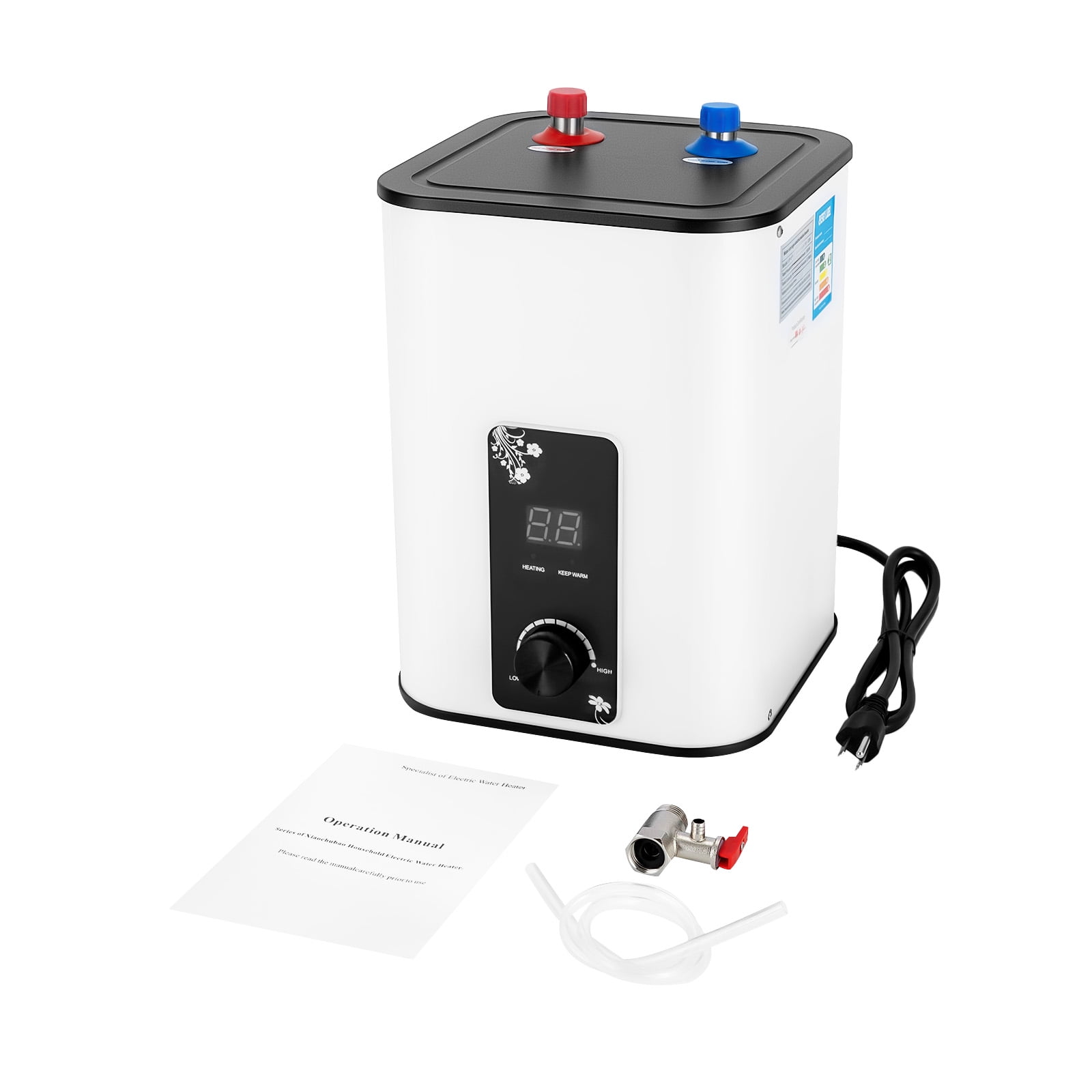 8L Rectangle Electric Mini Tank Water Heater Instant Hot Water Heater 1500W