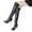Black, variant on Miluxas Women's Thigh High Boots Over The Knee Heels Long Pointed Toe Boots