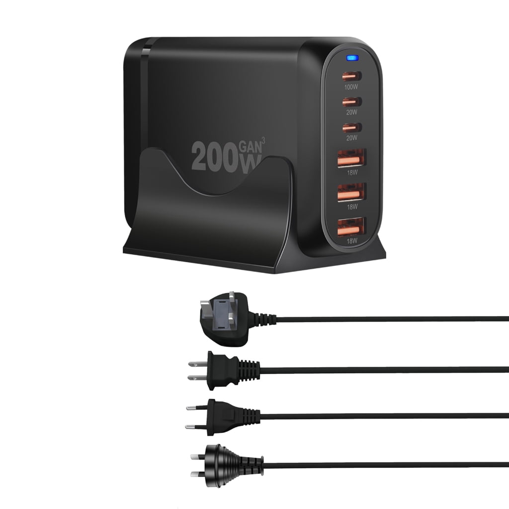 6Port Charging Hub USB C Fasts Charger Block for Quick Charging Wall Charger USB C Charging Hub for Various Devices