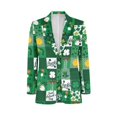 thumbnail image 5 of Uorisanigo Men's Blazer Casual Regular Fit Casual Blazer Jacket Lightweight Suit Jacket with Pockets Soft Sports Jackets Mens St Patrick Day Outfits, St. Patricks Plaid, Size 3XL, 5 of 6