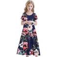 thumbnail image 2 of Benylion Toddler Girls Casual Dresses Tunic Dress Kids Beach Boho Maxi Dress for 7-8 Years, 2 of 7