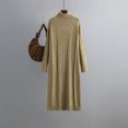 thumbnail image 2 of Meichang Robe Chandail en Tricot Torsadé à Col Roulé pour Femmes Manches Longues Coupe Ample Longueur Genou Robe Chandail Automne Hiver Décontractée, 2 of 4