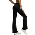 thumbnail image 4 of Women’s Cotton Bootcut Wide Waistband Yoga Pants, Black, 3-pack, Large, 4 of 8