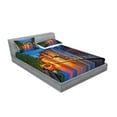 thumbnail image 2 of Ambesonne Colorful Fitted Sheet & Pillow Sham Set, Middle Age Building, Queen, Multicolor, 2 of 2