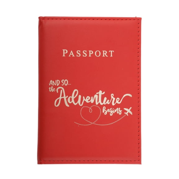 Unique Bargains Letters Design Passport Holder 1 Pc Red