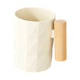 thumbnail image 4 of Taza para cepillo de dientes, taza de almacenamiento para cepillado bucal, taza para beber con mango de madera, para adultos, parejas, amigos, niñas y niños, regalo de vacaciones Cremoso, 4 of 8