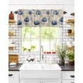thumbnail image 6 of Valances for Windows Thanksgiving Blue Pumpkin Rod Pocket Cafe Window Treatments Valance Curtains for Kitchen Bathroom Laundry Basement Windows 60"x14", 6 of 6