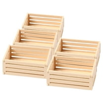 CTIRCHIU 5Pcs Handmade Diy Small Basket Beige Wooden Organizing for Dollhouse Decor