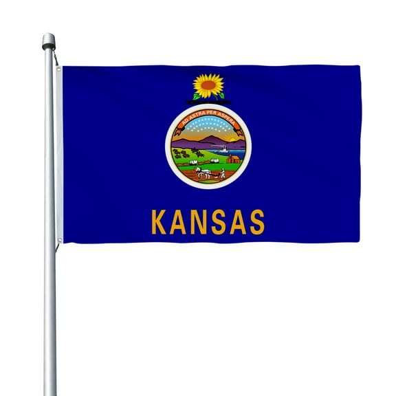 Aihccy Kansas State Flag with Brass Grommets Size - 3x5Ft