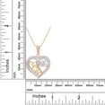 thumbnail image 6 of AFFY Round White CZ Two-Tone Mom Heart Pendant Necklace 925 Sterling Silver Rose, 6 of 7