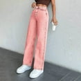 thumbnail image 6 of iHPH7 Wide Leg Jeans Woman Work Pants for Women Colored Jeans for Women Vintage Jeans Y2k Jeans Women's Jeans Loose Jeans for Women Pink XXL, 6 of 9