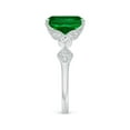 thumbnail image 3 of ANGARA Lab Grown Vintage Style Cushion Rectangular Emerald Engagement Ring for Women in 14K White Gold (Size-10x8mm) | May Birthstone Jewelry for Her | Lab-Grown Emerald Engagement Ring, 3 of 9