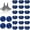 Blue, variant on High Performances Cricket Shoe Stud Screw-in Cricket Spikes with Spanner