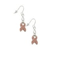 thumbnail image 3 of Delight Jewelry Silvertone Pink Ribbon with Stitching Silver tone Infinity French Earrings, 3 of 4