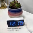 thumbnail image 5 of Reloj Digital TEMP Fecha 3 Alarmas Apagado Memoria Reloj de Mesa Alimentado por USB Siempre Encendido 12/24 H Modo Nocturno Reloj LED Azul, 5 of 5