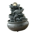 thumbnail image 4 of Fuente de mesa Macarena fuente de cascada interior Fengshui con luces LED color Negro Gris, 4 of 8