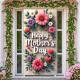 thumbnail image 3 of Floral Design Happy Mother's Day Banner Decorative Flowers Heart Icons for Mother Celebration Family Gathering Spring Decor, 3 of 9
