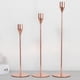 thumbnail image 1 of Juego de 3 candelabros decorativos de metal para decoración de fiestas (oro rosa), 1 of 6