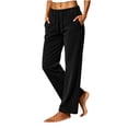 thumbnail image 2 of Sunnin Women Corduroy Straight Leg Pants Drawstring Elastic Waist Casual Loose Lounge Pants with Pockets, 2 of 7