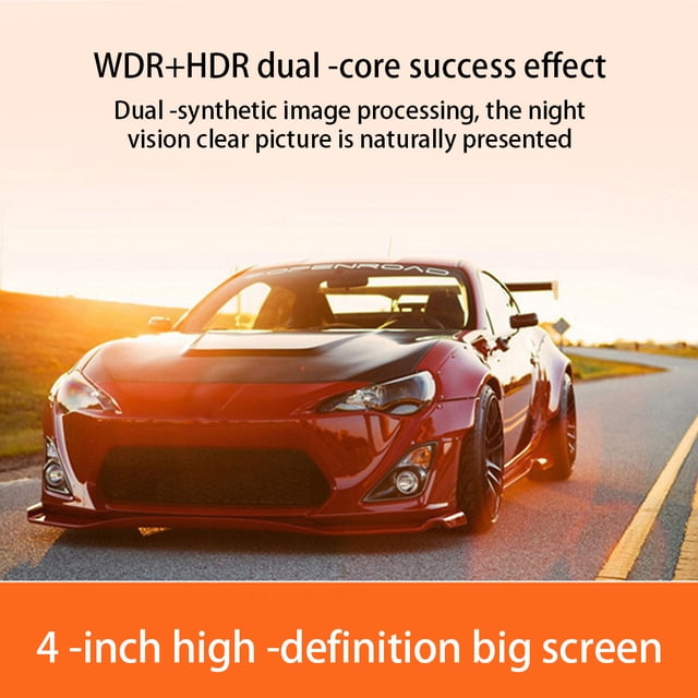 4 Inch Driving Parking Camera 1080P Wide Angle Loop Recording Rechargeable Video Recorder Dash Cam Automobile Accessories 2pcs Cams Touch