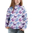 thumbnail image 3 of Cute Hoodies for Girls Long Sleeve Butterfly Graphic Hooded Sweatshirt with Pockets Kids Girl Pullover Tops, 3 of 5