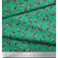 thumbnail image 2 of Soimoi Moss Georgette Fabric Star,Leaves & Rose Floral Printed Fabric 1 Yard 42 Inch Wide, 2 of 3