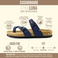thumbnail image 4 of Cushionaire Luna Cork Footbed Sandals for Women – Comfortable Slip-On Women's Shoes with Genuine Suede Footbed & Arch Support | Slides for Women, 4 of 20