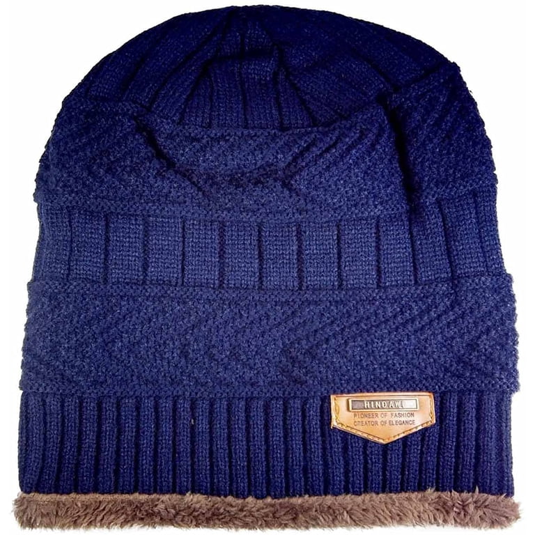 Unisex Peacock Blue Beanie Skull Cap with Drawstring Warm Winter Hats Outdoor Unisex Peacock Blue Beanie Skull Cap with Drawstring Warm  main image 2