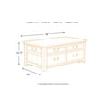 thumbnail image 5 of Signature Design by Ashley Woodboro Traditional Rectangular Lift Top Coffee Table with 4 Drawers and Casters For Movement, Dark Brown, 5 of 9