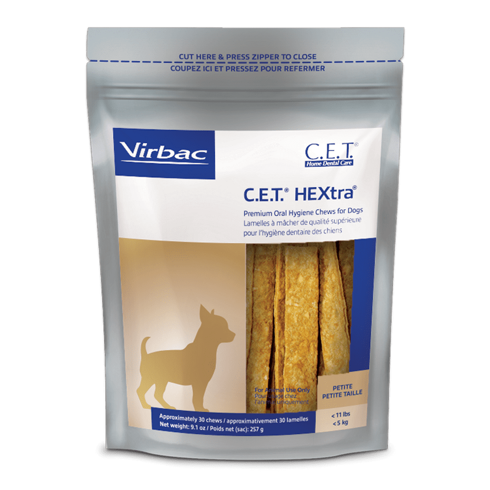 Virbac C.E.T. HEXtra Premium Oral Hygiene Chews for Small Dogs, 30
