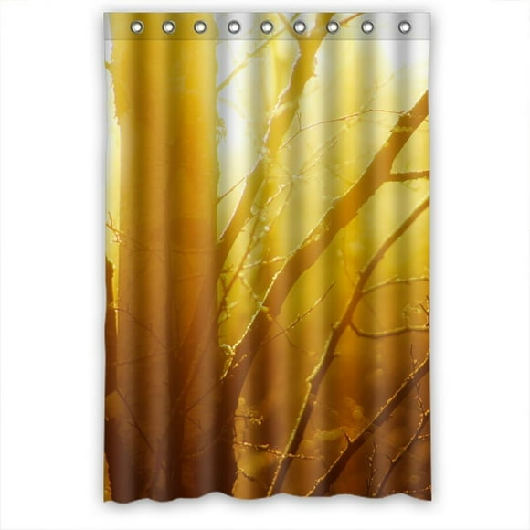 YUSDECOR Winter light Shower Curtain Polyester Fabric Bathroom Shower Curtain 48x72 inches
