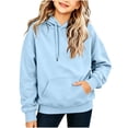 thumbnail image 2 of Auroural Girls Clothes Size 10-12 Girls Hoodies Size 10-12 Girls Hoodies Solid Color Drawstring Hood with Pockets Soft Loose Long Sleeve Pullover Tops Girls Clothes Girls Sweatshirts, 2 of 9