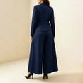 thumbnail image 7 of Atkumj Blazer Sets Women 2 Piece Outfits Stylish Lapel Button Jackets and Wide Leg Pants Suit Set Casual Solid Color Women Suits 2 Piece Set Business S, 7 of 7