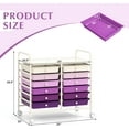 thumbnail image 3 of YYEAN 12-Drawer Rolling Storage Cart, Multifunctional Art Craft Organizer Cart, Mobile Utility Storage Cart with Removable Drawers & Lockable Wheels, Craft Cart for Home Office , -Purple Gradient, 3 of 11