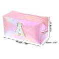 thumbnail image 2 of Unique Bargains 1 Pc Women Durable Letter a Cosmetic Bag for Vacation Outdoor Activities Pink PU Leather, 2 of 3