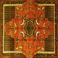 thumbnail image 1 of Ahgly Company Machine Washable Indoor Square Persian Yellow Traditional Area Rugs, 5' Square, 1 of 4
