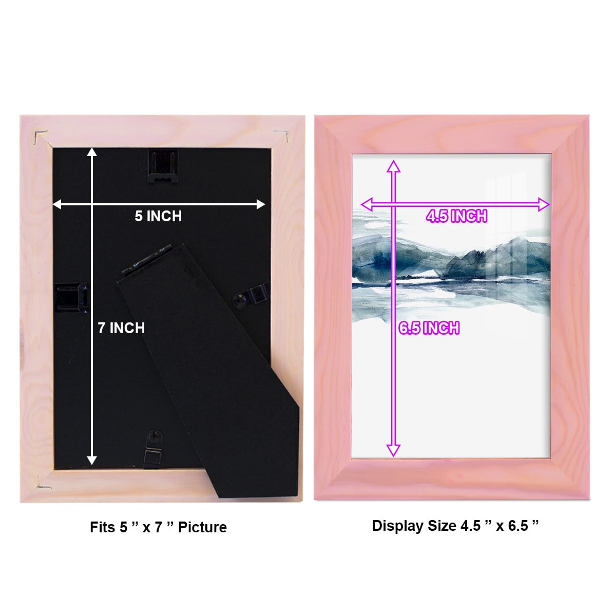 Stark Horizon II - Framed Print w/glass - Sunset Pink
