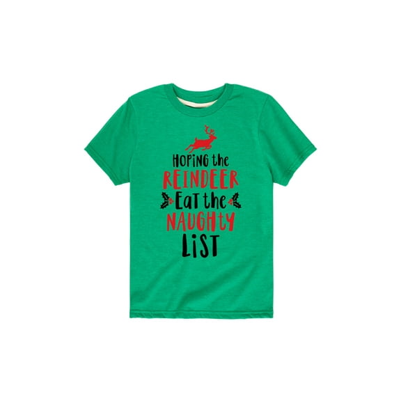 Instant Message - Hoping Reindeer Eat Naughty List - Youth Short Sleeve Tee