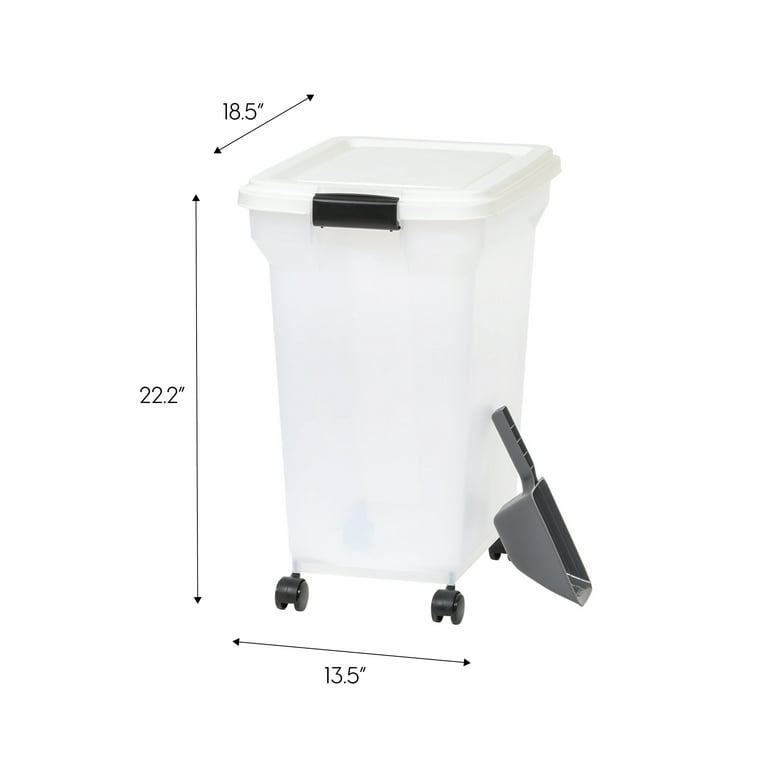 IRIS USA 42 Lbs. Airtight Pet Food Container Dog Cat Food Storage Bin with Scoop