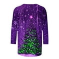 thumbnail image 4 of Women's Christmas Sweatshirts 3/4 Sleeve Shirts Christmas Snowflakes Print Pullover Sweater Blouses Thermal Lounge Warm Tops Spring Outfits 2025 Pullover Fall Winter Christmas Clothes, 4 of 5