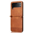 thumbnail image 3 of Allytech Galaxy Z Flip 4 Case, Samsung Z Flip 4 Case, Premium PU Leather Shockproof Anti-scratch Cards Holder Wallet Case Cover for Samsung Galaxy Z Flip 4 2022 Released - Brown, 3 of 8