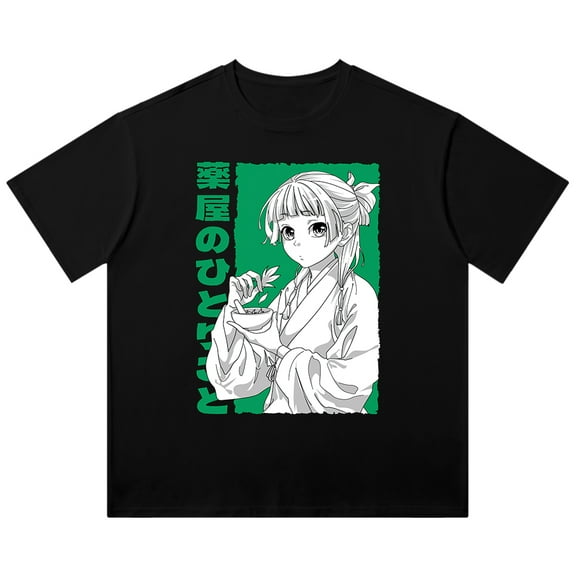 The Apothecary Diaries Anime Merch Wash Tee Cosplay Women Men Fashion Short Sleeve Cotton T-Shirts