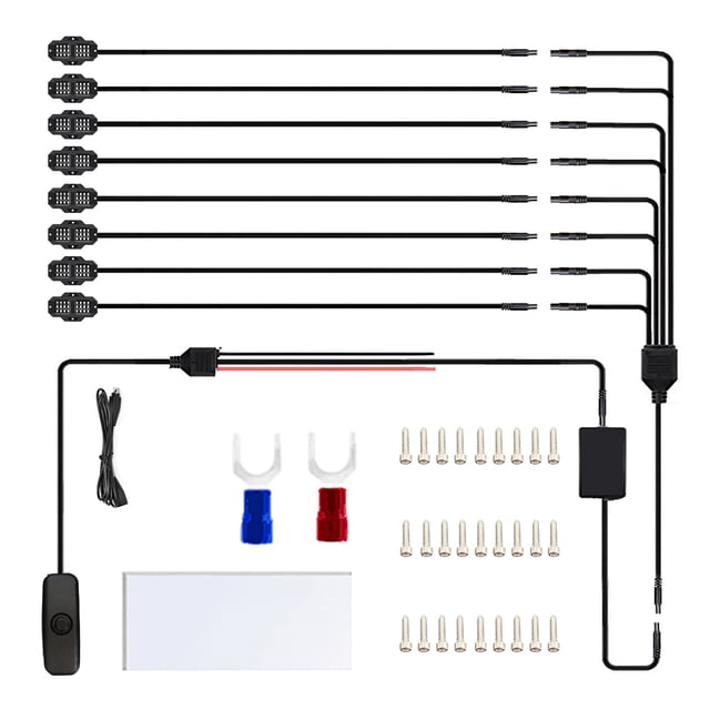 Dalazy Energy Saving LED Lamps For Car Easy Install Wide Application Shock-proof Car Underglow Lamp One drag eight 1Set