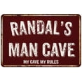 thumbnail image 1 of RANDAL'S Man Cave Red Grunge Sign 16 x 24 Matte Finish Metal Sign 116240003337, 1 of 1