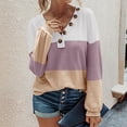 thumbnail image 2 of Top con cuello en V para mujer, Top de poliéster con manga larga acampanada, escote con botones, decoración informal, Top ajustado ZZ203S3146 blanco L, 2 of 5