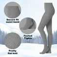 thumbnail image 5 of EMEM Apparel Women's Ladies Junior's Flat Knit Cotton Sweater Winter Opaque Footed Tights Hosiery Stockings Light Grey A, 5 of 5