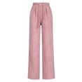 thumbnail image 7 of Khunlpohl Straight Legs Long Pants for Womens Drawstring Elastic High Waist Pant Lounge Loose Lightweight Trousers with Pockets, 7 of 7